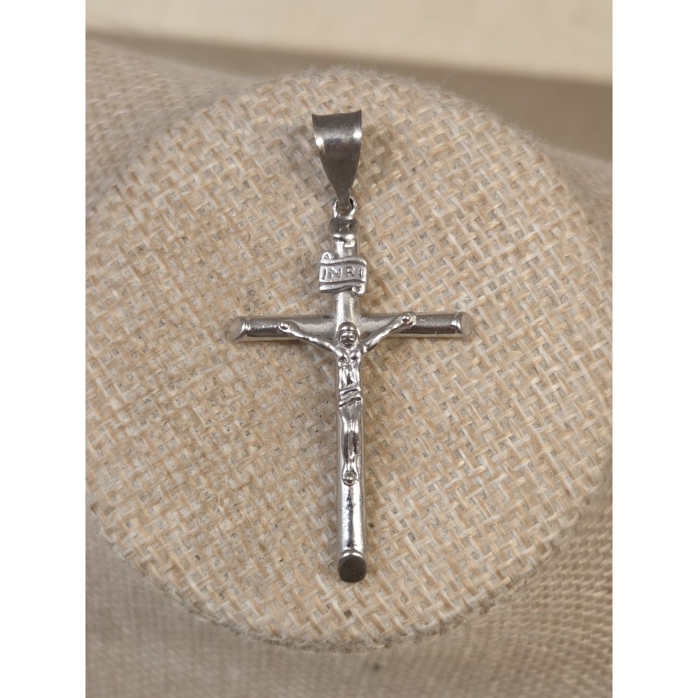 Vintage Sterling Silver Crucifix Cross INRI Pendant